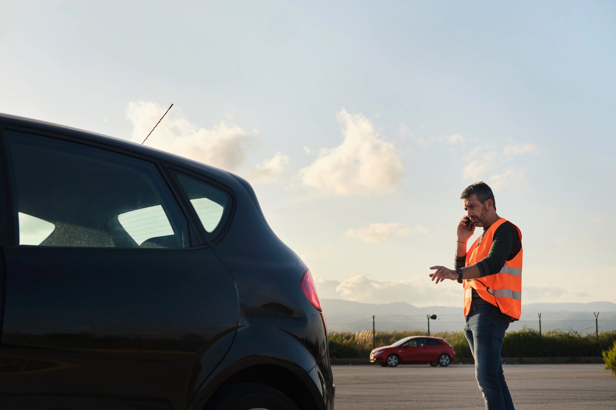 Technician handling calls in the field